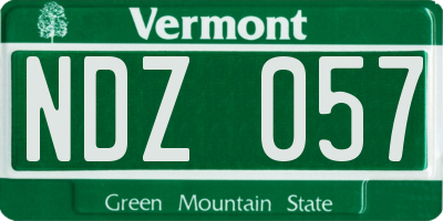 VT license plate NDZ057