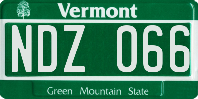 VT license plate NDZ066