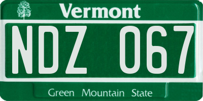 VT license plate NDZ067