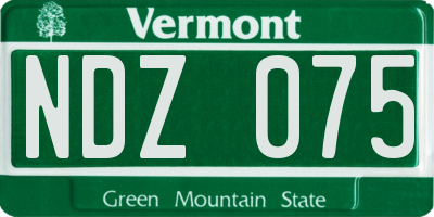 VT license plate NDZ075