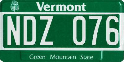 VT license plate NDZ076