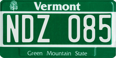 VT license plate NDZ085