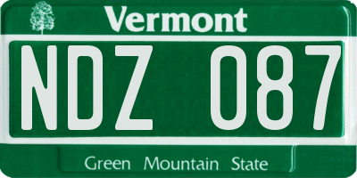 VT license plate NDZ087