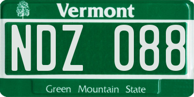 VT license plate NDZ088