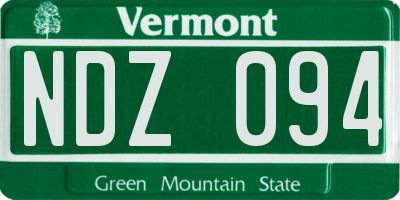 VT license plate NDZ094
