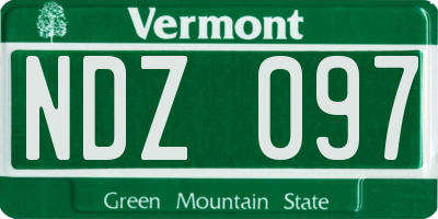 VT license plate NDZ097