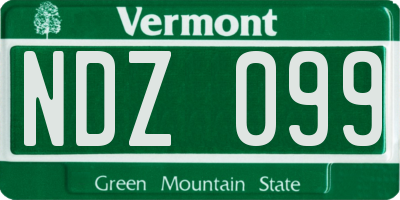 VT license plate NDZ099