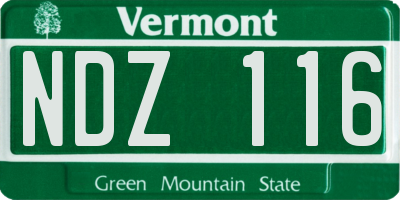 VT license plate NDZ116