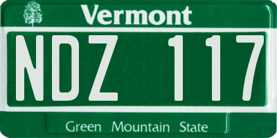 VT license plate NDZ117