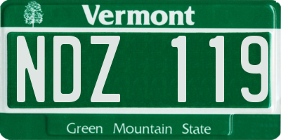 VT license plate NDZ119