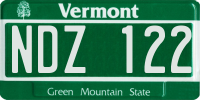 VT license plate NDZ122
