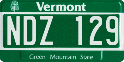VT license plate NDZ129