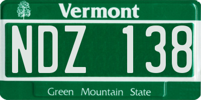 VT license plate NDZ138