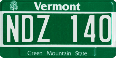 VT license plate NDZ140
