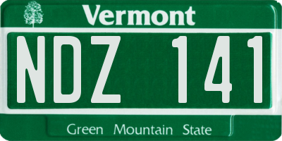 VT license plate NDZ141