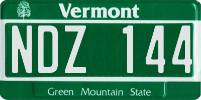 VT license plate NDZ144