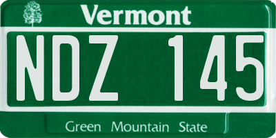 VT license plate NDZ145