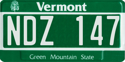 VT license plate NDZ147