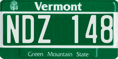 VT license plate NDZ148