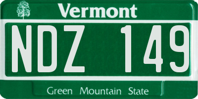 VT license plate NDZ149