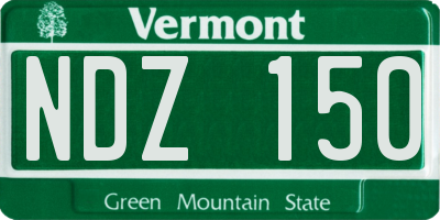 VT license plate NDZ150