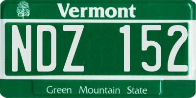 VT license plate NDZ152