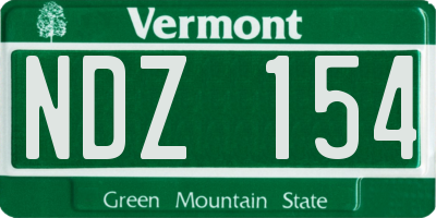 VT license plate NDZ154