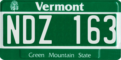 VT license plate NDZ163