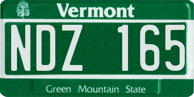 VT license plate NDZ165