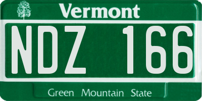 VT license plate NDZ166