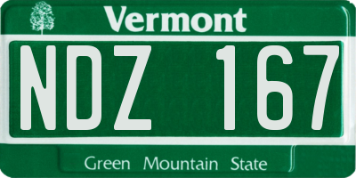 VT license plate NDZ167