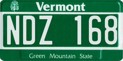 VT license plate NDZ168