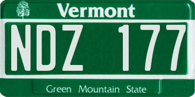 VT license plate NDZ177