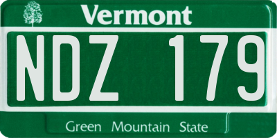 VT license plate NDZ179
