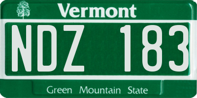 VT license plate NDZ183