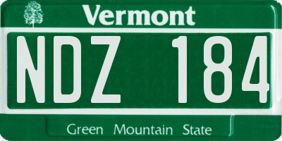 VT license plate NDZ184