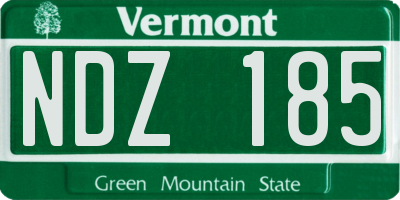 VT license plate NDZ185