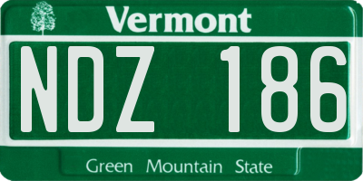 VT license plate NDZ186
