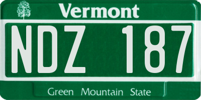VT license plate NDZ187