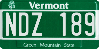 VT license plate NDZ189