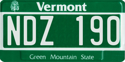 VT license plate NDZ190