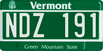 VT license plate NDZ191