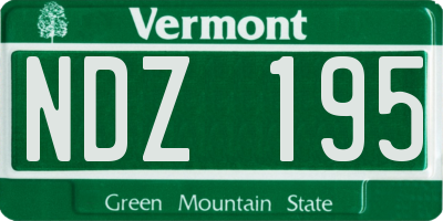 VT license plate NDZ195