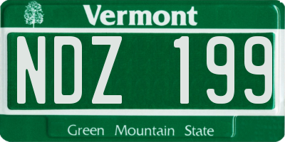 VT license plate NDZ199