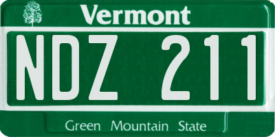 VT license plate NDZ211