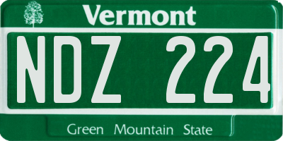 VT license plate NDZ224