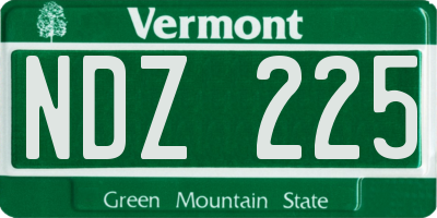 VT license plate NDZ225