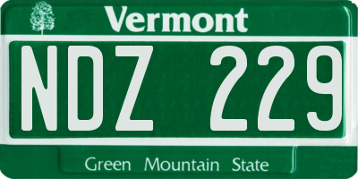 VT license plate NDZ229