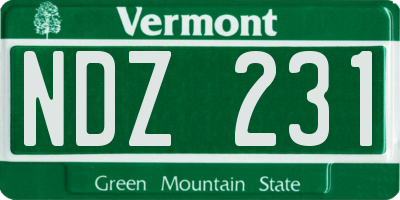 VT license plate NDZ231
