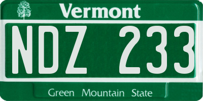 VT license plate NDZ233